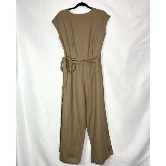 Womans Mod Ref The Hue Cut Out Wrap Tie Jumpsuit Tan Size Small - Picture 7 of 10